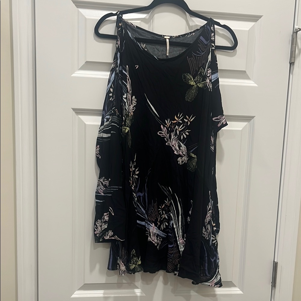 Free People Gauzy long sleeve mini dress